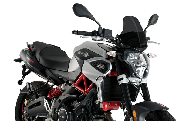 Puig Dark Smoke New Generation Sport Screen for Aprilia Shiver 750 2007-2009 in 3 mm high-impact acrylic