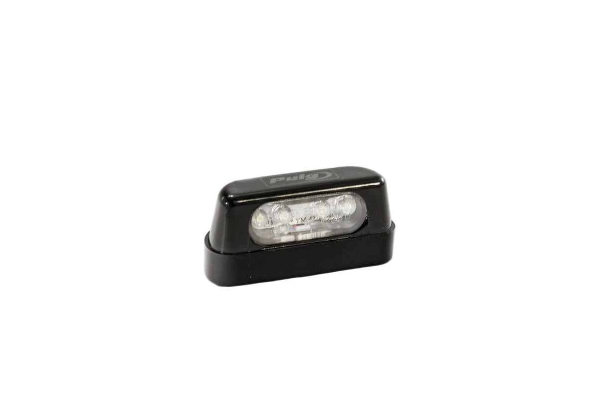 Puig MIG Black EU homologated LED motorcycle license plate light, universal number plate light measuring Height 26 mm x Width 56 mm