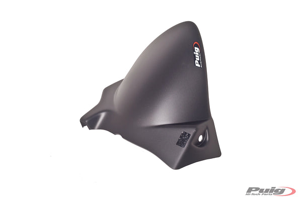 Puig matt black rear hugger fitted to Aprilia Shiver 750 2007–2016 rear mudguard protection_1