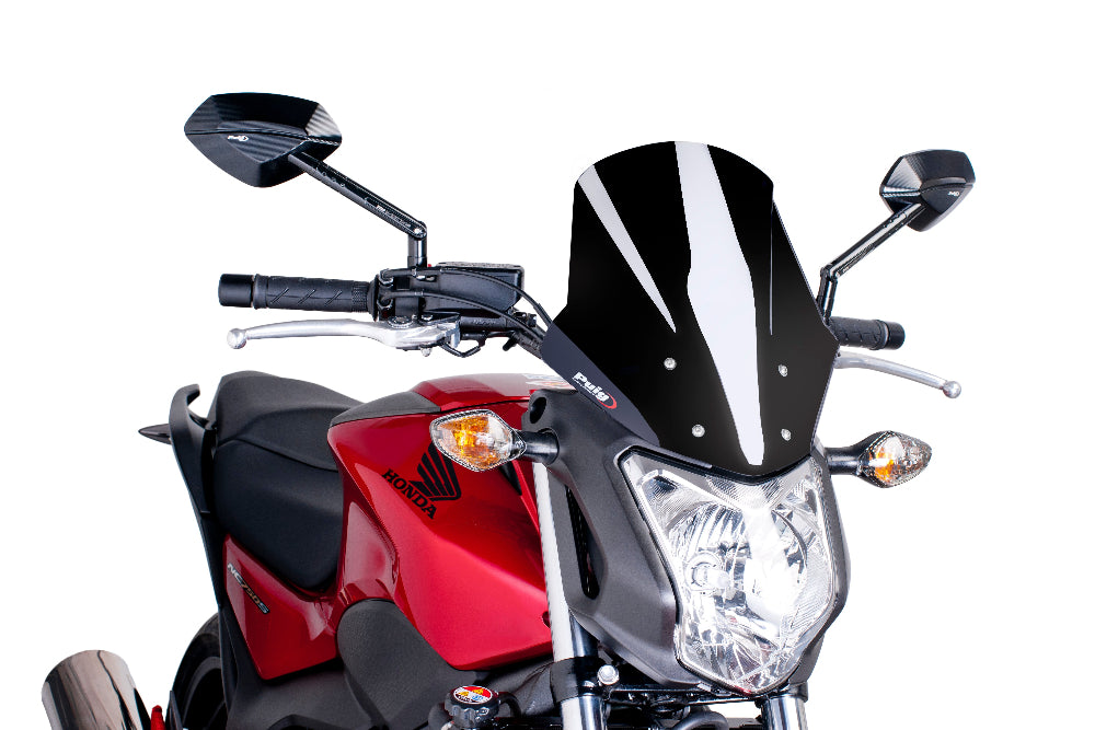 Puig Black touring screen installed on a Honda NC750S 2014–2020 