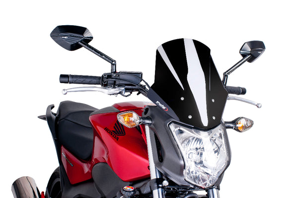 Puig Black touring screen installed on a Honda NC750S 2014–2020 