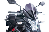Puig New Generation sport screen for Kawasaki ER-6N 2012–2016 in a dark smoke finish