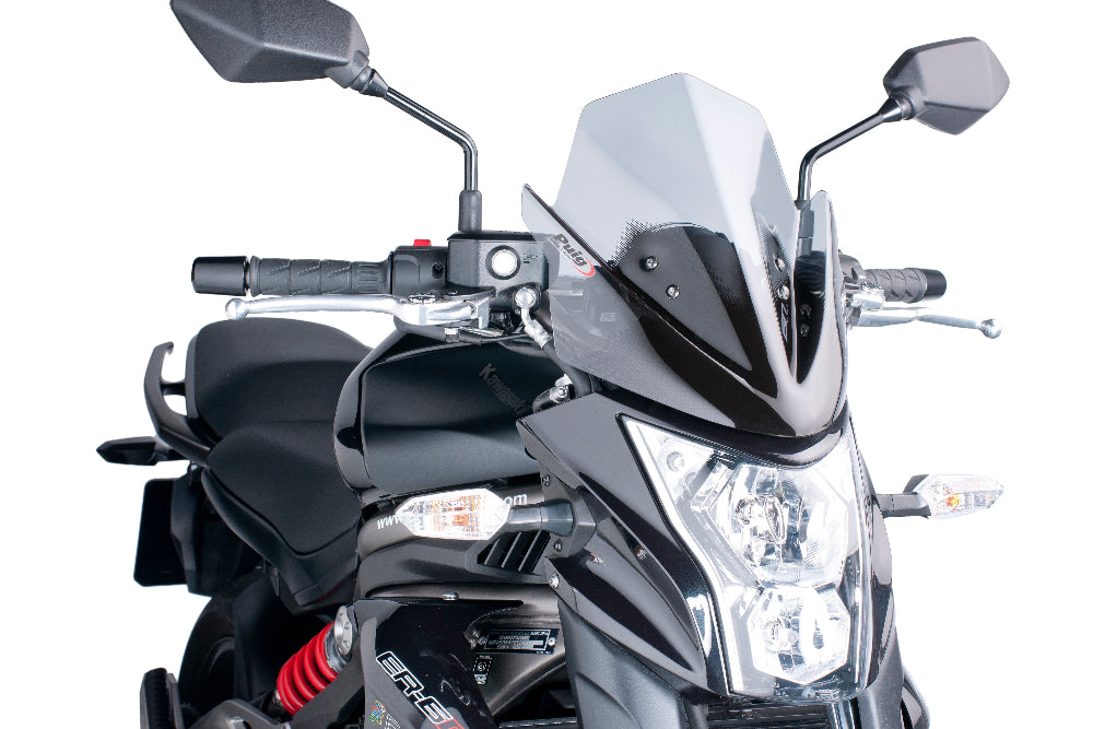 Puig New Generation sport screen for Kawasaki ER-6N 2012–2016 in a light smoke  finish