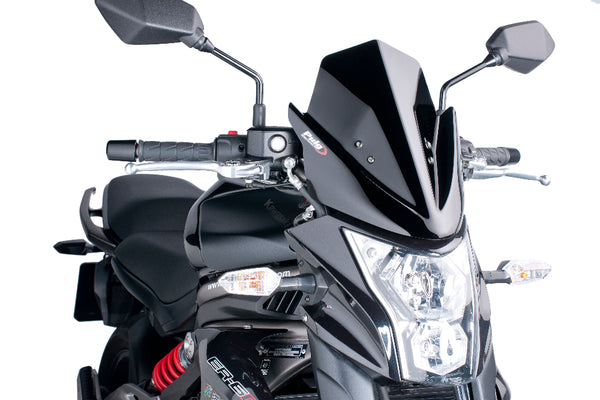 Puig New Generation sport screen for Kawasaki ER-6N 2012–2016 in a Black finish