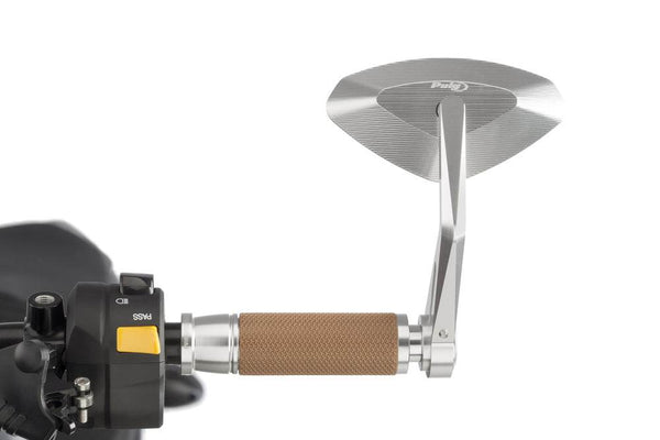 Puig Hi-Tech 4 Black / Silver Bar End Mirrors - Motorcycle Performance Store