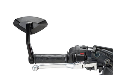 Puig Hi-Tech 4 Black / Silver Bar End Mirrors - Motorcycle Performance Store