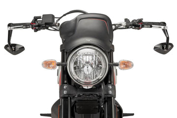 Puig Hi-Tech 4 Black / Silver Bar End Mirrors - Motorcycle Performance Store