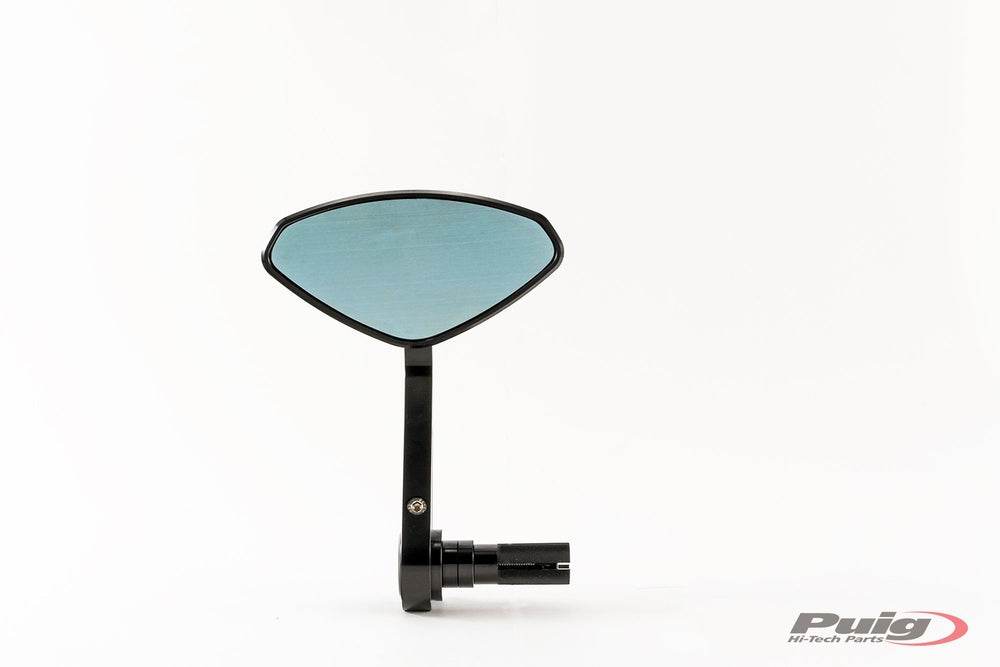 Puig Hi-Tech 4 Black / Silver Bar End Mirrors - Motorcycle Performance Store