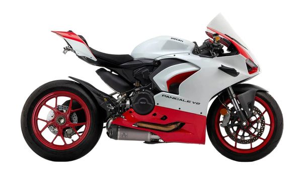Arrow Titanium Works slip-on silencers for Ducati Panigale V2 with carbon fibre end caps