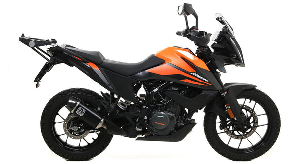 Arrow Indy Race aluminium dark silencer KTM 390 Adventure 2020-2023 carbon end cap road legal exhaust with db killer