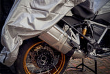 Waterproof DS Alfa outdoor motorcycle cover protecting a bike from rain and weather_4