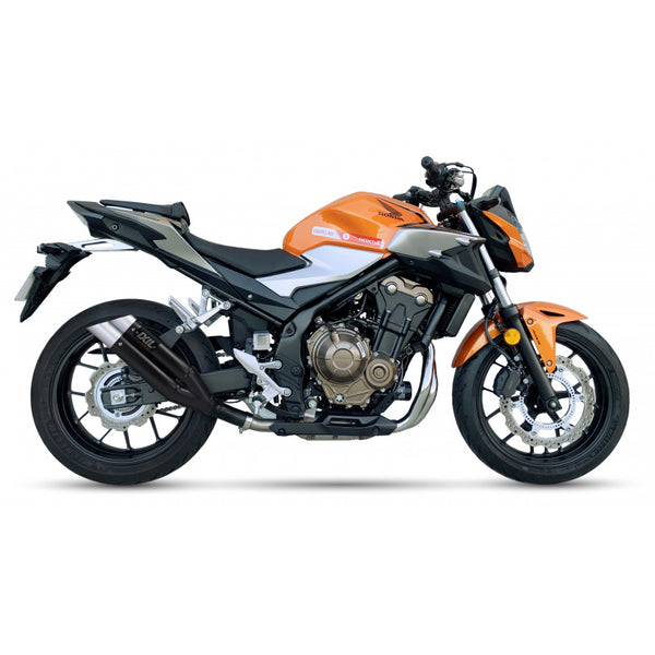 IXIL L3X Hyperlow Black slip-on silencer with two removable dB killers for Honda CB500F and Honda CB500X 2019–2024