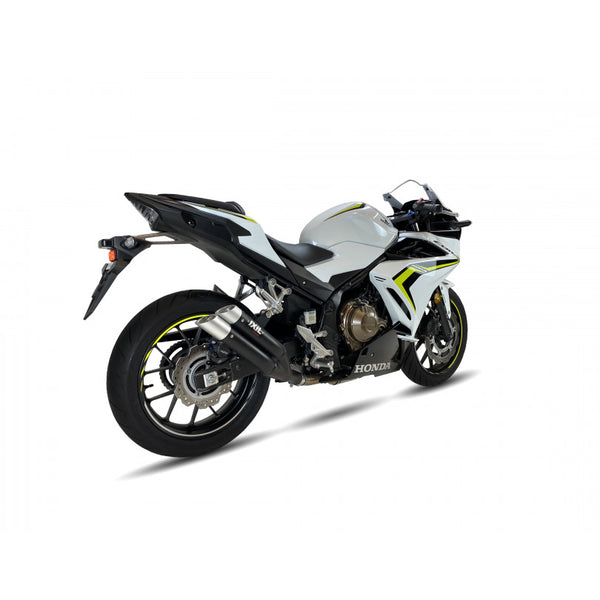 IXIL L3X Hyperlow Black slip-on silencer with two removable dB killers for Honda CBR500R 2019–2023_1