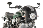 Puig Retro semi fairing matt black semi fairing with a black screen fitted to Yamaha XSR 700 2016-2020