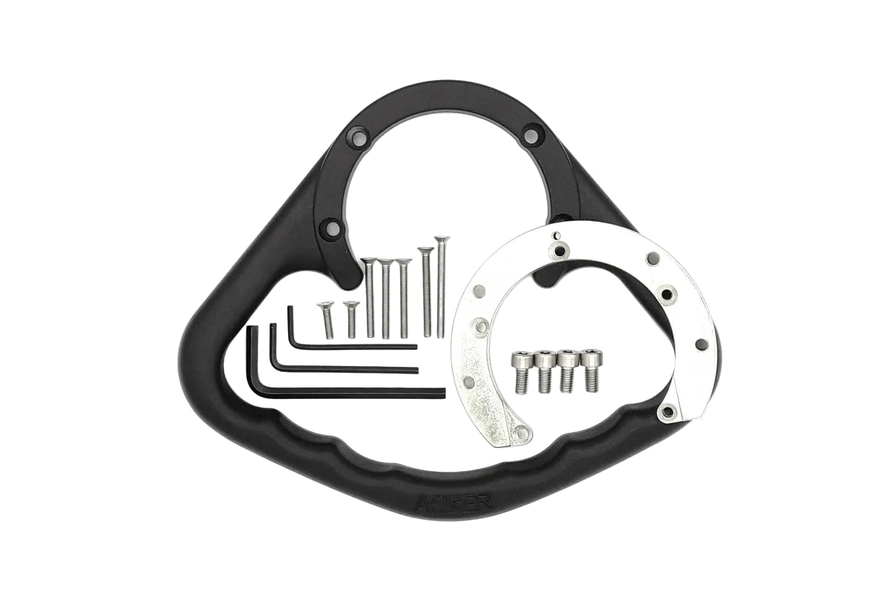 Puig passenger grab holder installed on Honda CBR1000RR Fireblade fuel tank