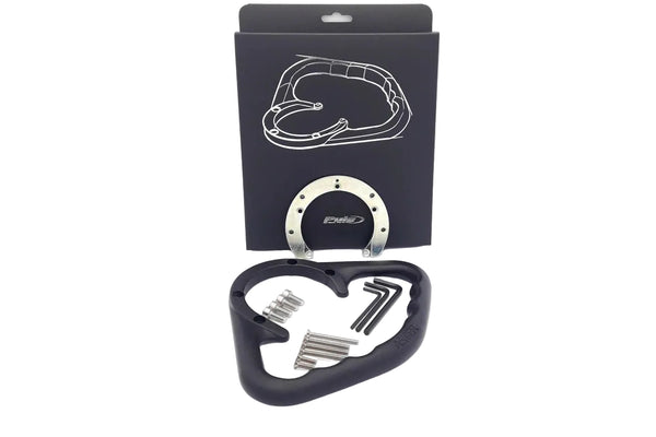 Puig passenger grab holder installed on Honda CB500F 2020-2024 fuel tank_1