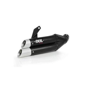 IXIL Dual Hyperlow Black XL Silencer for Kawasaki Versys 1000 in Black painted Inox AISI304