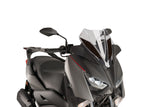 Puig V-Tech Line Sport Screens in Light Smoke for Yamaha X-Max 300 showing shape and aerodynamic profile