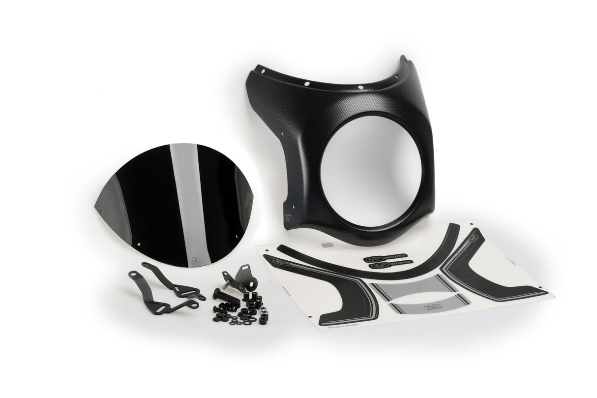 Puig retro semi fairing with coloured screen fitted to Triumph Street Twin 900 headlamp_6