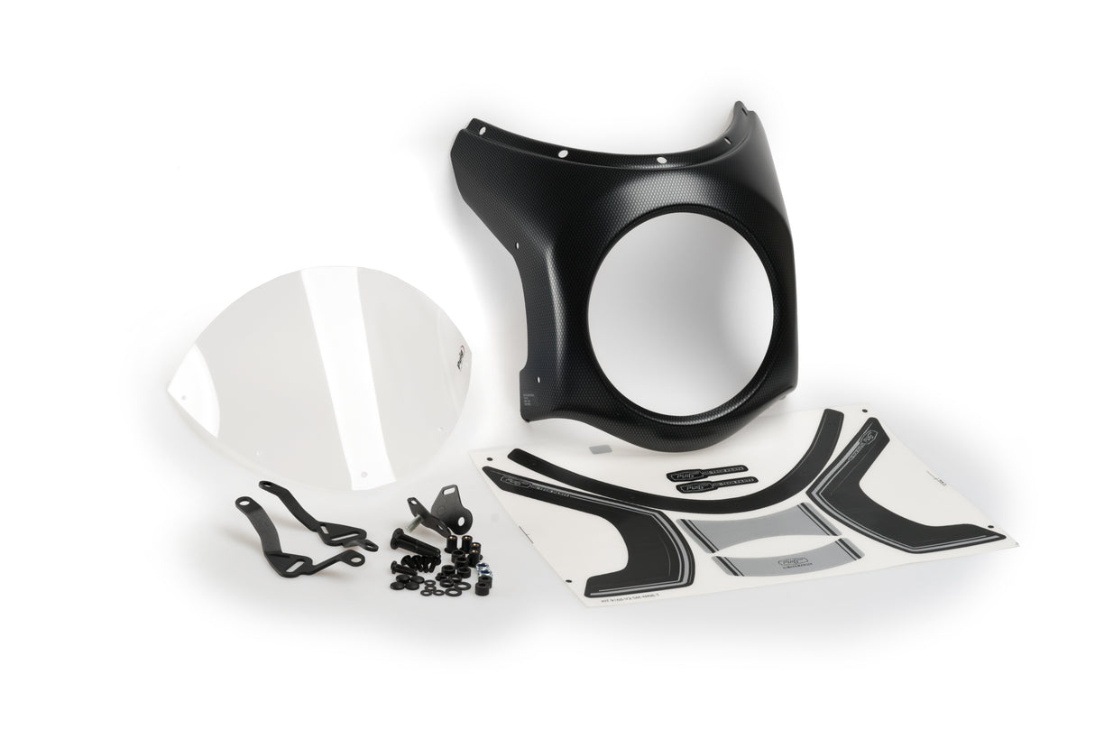 Puig retro semi fairing with coloured screen fitted to Triumph Street Twin 900 headlamp_7