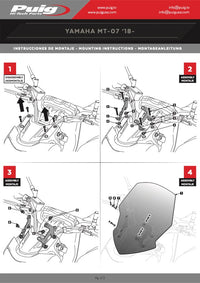 PUIG New Generation Touring Screen Yamaha MT-07 2018-20 - Motorcycle Performance Store