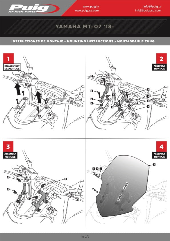 PUIG Écran Touring Nouvelle Génération Yamaha MT-07 2018-20