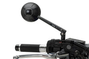 Puig Retro Black / Silver Handlebar Mirrors - Motorcycle Performance Store
