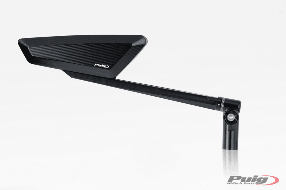 Puig Hypernaked Black / Silver Handlebar Mirrors - Motorcycle Performance Store