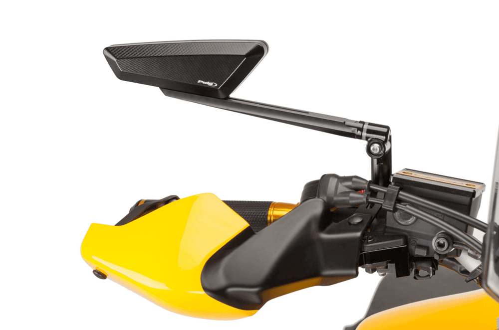 Puig Hypernaked Black / Silver Handlebar Mirrors - Motorcycle Performance Store