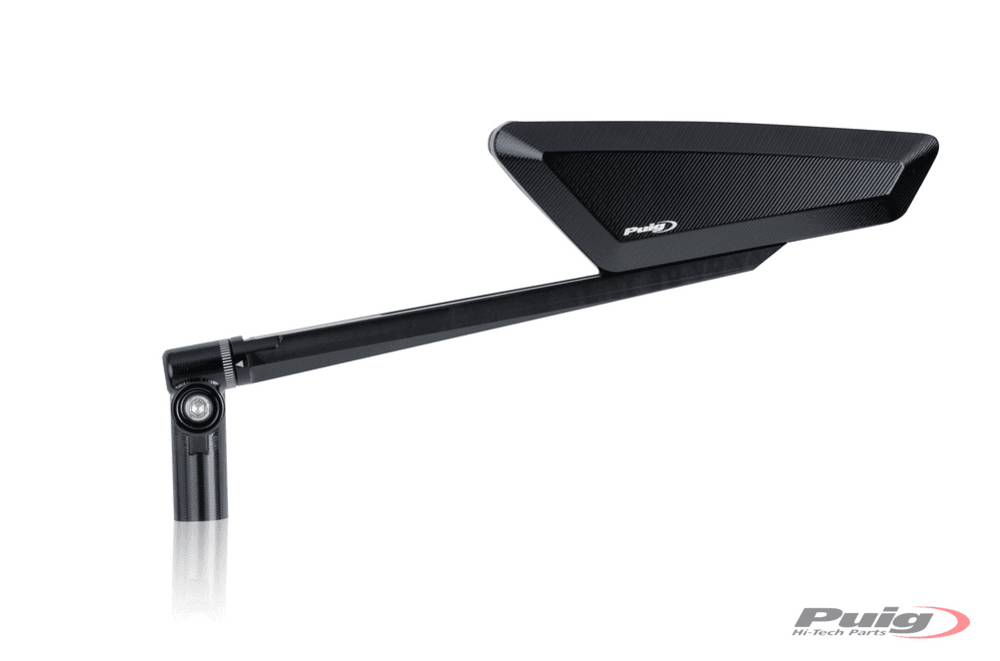 Puig Hypernaked Black / Silver Handlebar Mirrors - Motorcycle Performance Store