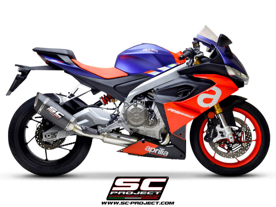 SC Project SC1-R Carbon Exhaust System APRILIA RS660 2020-24 - Motorcycle Performance Store 