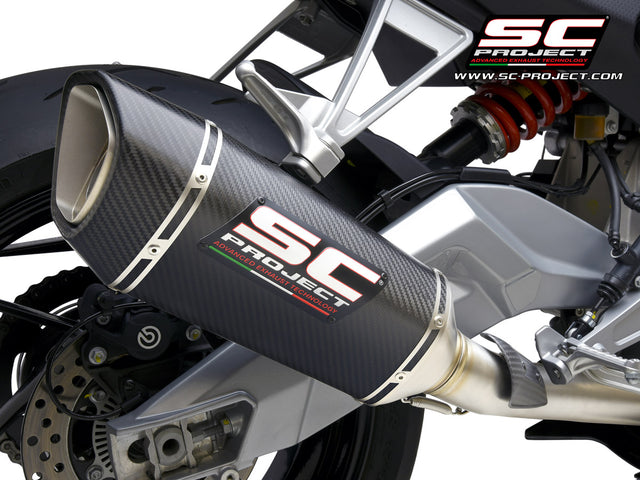 SC Project SC1-R carbon race exhaust system fitted to Aprilia RS660 2020–2024
