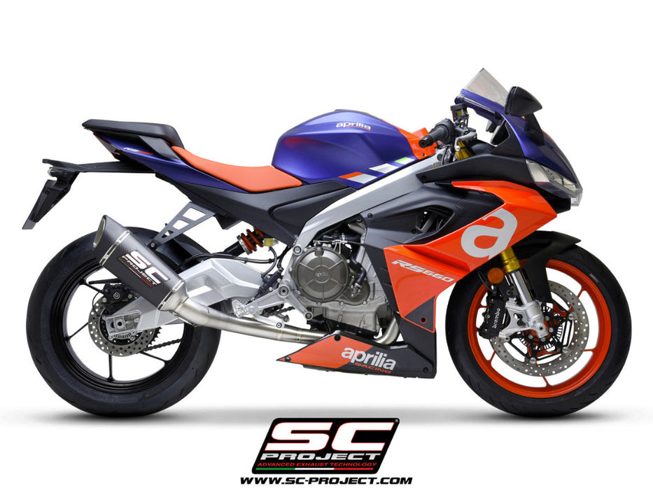 SC Project SC1-R Trofeo Carbon Exhaust System APRILIA RS660 2020-24 - Motorcycle Performance Store 