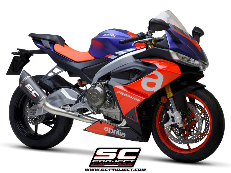 SC Project SC1-R Trofeo Carbon Exhaust System APRILIA RS660 2020-24 - Motorcycle Performance Store 