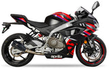 Ixrace MK2 Black Exhaust System | Aprilia RS 457 2024-26