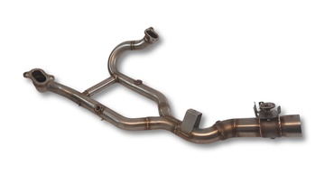 QD Modular No Kat Mid Pipe Kit for the BMW R1200GS. Available at Motorcycle Performance Store.