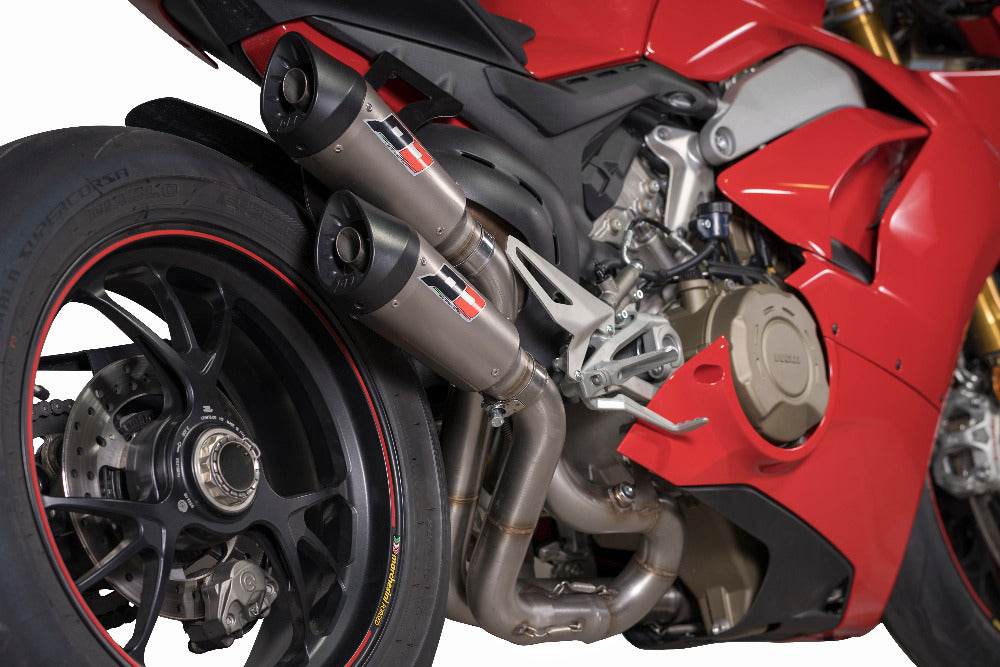 QD 3/4 Twin Titanium Full System Ducati Panigale V4 (R/S) 2018-24 - Motorcycle Performance Store