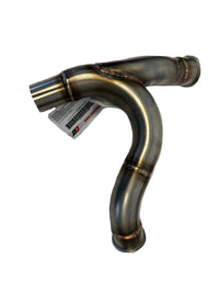 QD stainless steel decat pipe replacing the original catalytic converter for Ducati Desert-X 2022–2026 performance exhaust system