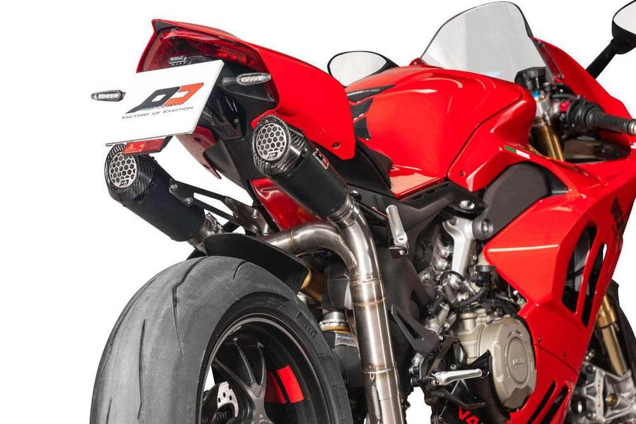 QD Black Underseat Exhaust System Ducati Panigale V4 / S 2022-24 - Motorcycle Performance Store
