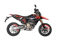 QD twin titanium Tri Cone underseat silencers for Ducati Hypermotard 698 Euro 5+ exhaust system 2024-2026