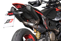 QD twin titanium Tri Cone underseat silencers for Ducati Hypermotard 698 Euro 5+ exhaust system 2024-2026
