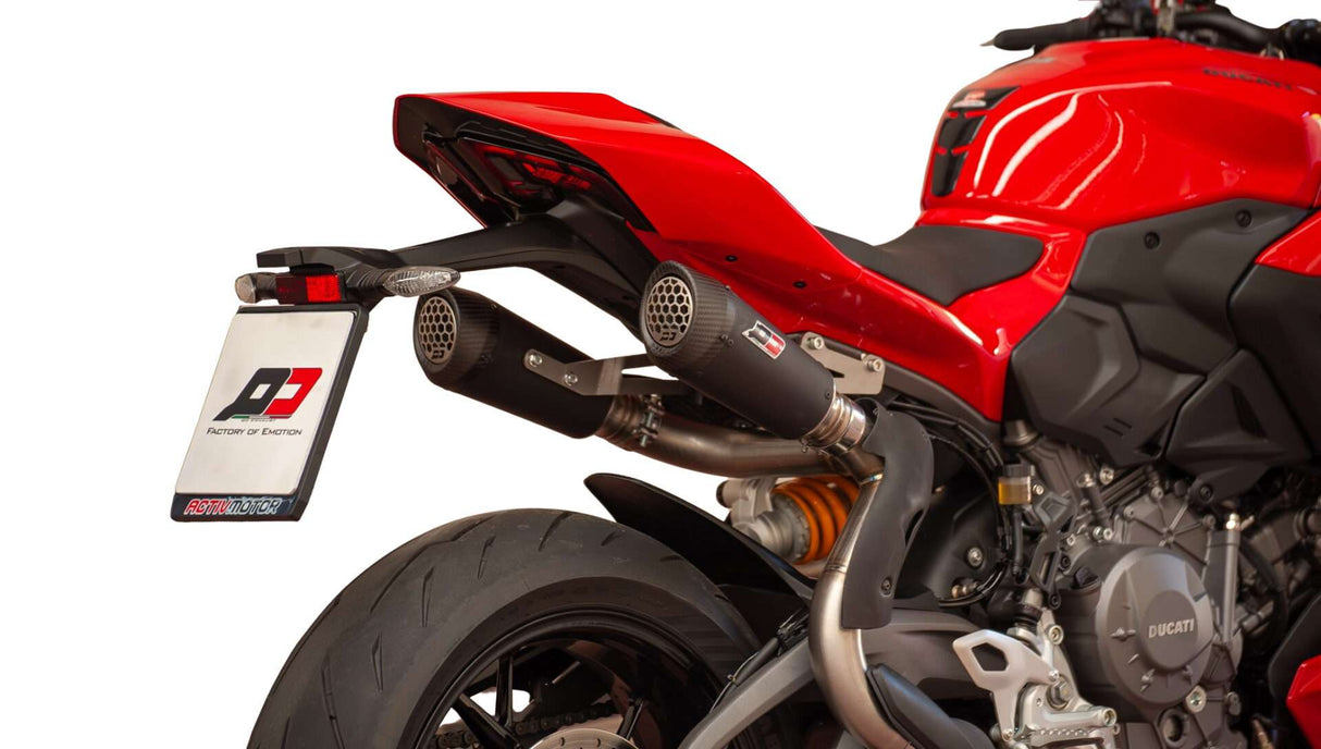 QD Dark Matter Twin Underseat Silencers Ducati Streetfighter V2 2025