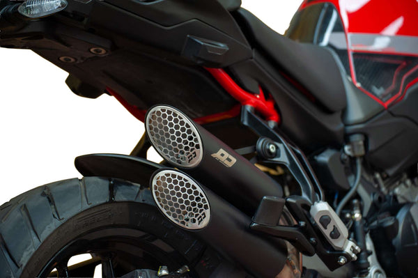 QD Power Gun black slip-on silencer Ducati Multistrada V2 2025-2026 GP style Euro 5 plus exhaust