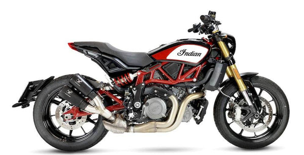 IXRACE M2 Black Twin Silencers - Indian FTR 1200 / S 2018-21 - Motorcycle Performance Store