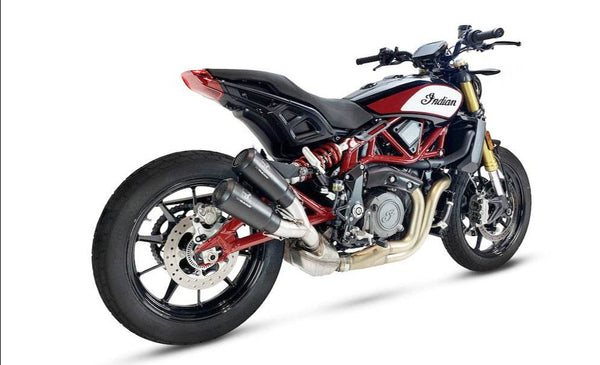 IXRACE M2 Black Twin Silencers - Indian FTR 1200 / S 2018-21 - Motorcycle Performance Store