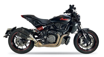 Ixrace M2 Black Twin Silencers Indian FTR 1200 / S 2022-23 - Motorcycle Performance Store