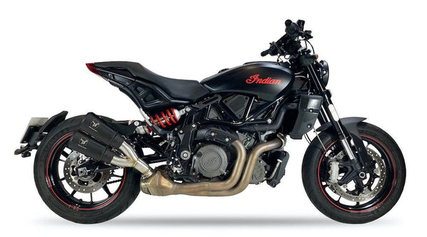 Ixrace M2 Black Twin Silencers Indian FTR 1200 / S 2022-23 - Motorcycle Performance Store