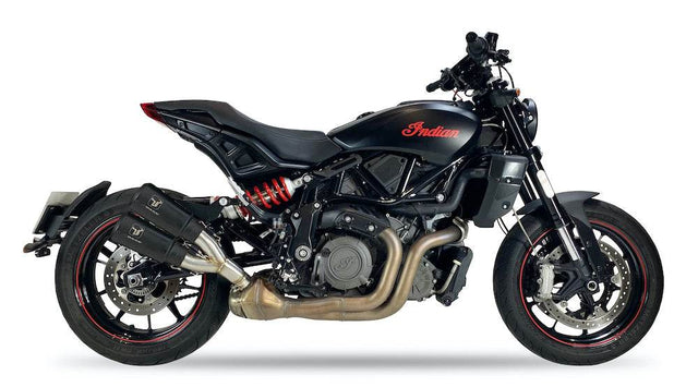 Ixrace M2 Black Twin Silencers Indian FTR 1200 / S 2022-23 - Motorcycle Performance Store