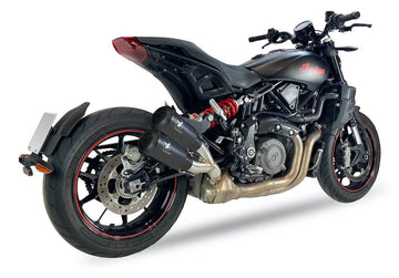 Ixrace M2 Black Twin Silencers Indian FTR 1200 / S 2022-23 - Motorcycle Performance Store