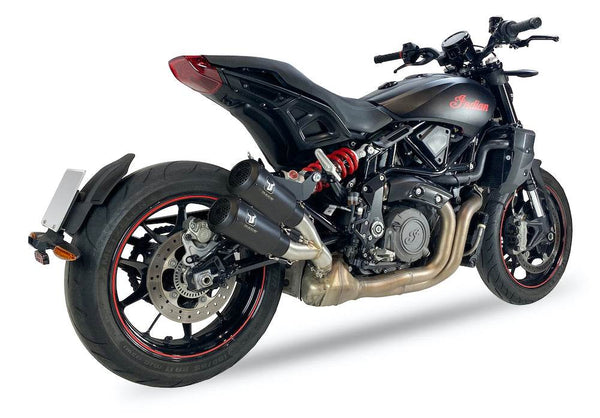 Ixrace M2 Black Twin Silencers Indian FTR 1200 / S 2022-23 - Motorcycle Performance Store